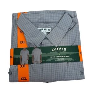 Orvis Light Gray Short Sleeve Tech Shirt UPF30 XXL